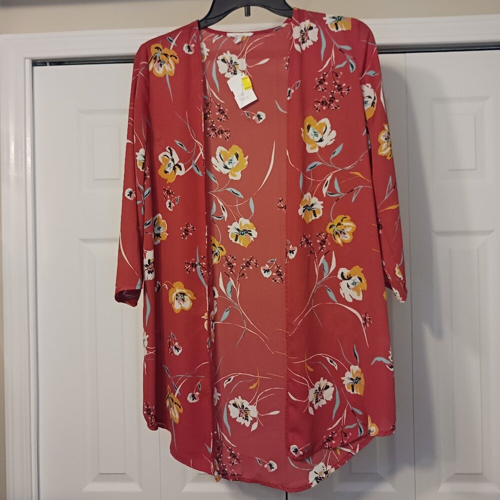 #9 3/$18 - Maurices Pink/Orange Long Sleeve Top Size XS